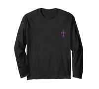 The Pave Diamonds Amethyst Cross Manga Larga