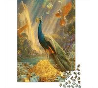 The Pavo Real Stands on A Golden MoundRompecabezas De 1000 Piezas Juegos EduGatoivos De Desafío para Adultos, Decoración del Hogar70x50cm/1000pcs
