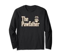 The Pawfather Funny Dog Lover Pet Owner Juego de palabras lema Manga Larga