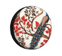 The Peacock Is On The Red Tree - Cubierta de neumático de repuesto, impermeable, a prueba de polvo, ajuste universal para remolque, caravana, SUV, camión, caravana de 15 pulgadas