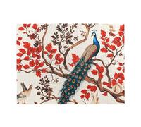 The Peacock Is On The Red Tree - Rompecabezas de madera de 500 piezas para adultos, rompecabezas desafiante para juego de tamaño de 15 x 20.4 pulgadas