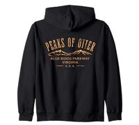 The Peaks of Otter Blue Ridge Parkway VA Diseño Envejecido Sudadera con Capucha