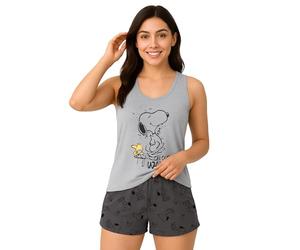 The Peanuts Snoopy - On Our Way - Pijama para mujer, camiseta sin mangas, con pantalón, color gris, gris, S