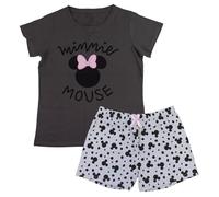 The Peanuts Snoopy | Pijama de Minnie Mouse para Mujer Conjunto de Pijama de Manga Corta Camisón Parte Superior Pantalones Casual Pijama Pjs S M L XL XXL, Negro , XL