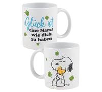 The Peanuts Snoopy - Taza de café con texto en alemán "Glück ist eine Mama wie dich zu haben zu haben ", de cerámica, 320 ml, color blanco