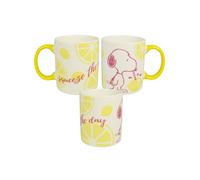 The Peanuts Snoopy - Taza de café con texto "Squeeze the day", de cerámica, color blanco/amarillo, 320 ml
