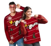 The Peanuts - Sudadera unisex de punto de invierno Snoopy para hombre y mujer, color rojo, talla S