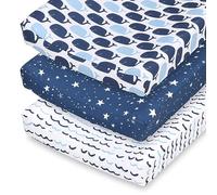 The Peanutshell Fundas cambiadoras para niños o niñas, unisex, paquete de 3, ballena náutica