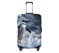 The Penguin Taking Off - Funda elástica para equipaje de viaje, protector de maleta, funda de equipaje impresa antiarañazos, Black, XL