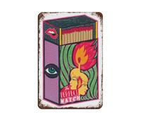 The Perfect Match - Póster retro de metal, letrero de estaño, arte elegante, pintura de hierro, bar, cueva de personas, cafetería, familia, garaje, póster decorativo de pared, 20 x 30 cm