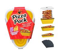 The Perfect Pizza Pack - Reusable Pizza Storage Container with 5 Microwavable Serving Trays - BPA-Free Adjustable Pizza Slice Container to Organize &