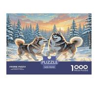 The Perro Eskimo Americano Puzzle Imposible,desafío para Adultos Juego Educativo 1000 Piezas Obra De Arte De Juego De para Adultos, Regalos A Partir De 14 Años 70x50cm/1000pcs