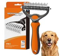 The Pet Pro Grooming Tool For Dogs, 2-In-1 Dematting Comb For Pet Mats, Dual-Sided Dog Rake And Cat Deshedding Brush For Long Haired Dogs, Tangles & Knots Removal (B)