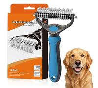 The Pet Pro Grooming Tool For Dogs, 2-In-1 Dematting Comb For Pet Mats, Dual-Sided Dog Rake And Cat Deshedding Brush For Long Haired Dogs, Tangles & Knots Removal (A)