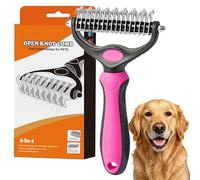 The Pet Pro Grooming Tool For Dogs, 2-In-1 Dematting Comb For Pet Mats, Dual-Sided Dog Rake And Cat Deshedding Brush For Long Haired Dogs, Tangles & Knots Removal (C)