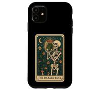 The Pickled Soul Funny Skeleton Pickle Jar Tarot Card Vibe Carcasa para iPhone 11