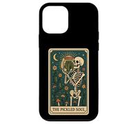 The Pickled Soul Funny Skeleton Pickle Jar Tarot Card Vibe Carcasa para iPhone 12 Mini