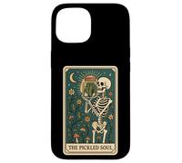 The Pickled Soul Funny Skeleton Pickle Jar Tarot Card Vibe Carcasa para iPhone 15