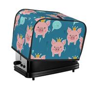 The Pig With The Crown - Cubierta para tostadora de 2 rebanadas de cocina, para electrodomésticos pequeños con bolsillos, protección contra el polvo y las huellas dactilares