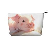 The Pigs are Looking. Bolsa de cosméticos de pana impresa, bolsa de almacenamiento impermeable de gran capacidad para artículos de tocador de viaje, Black, Talla única