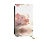 The Pigs are Looking. Cartera larga de piel estampada (7.5 x 4.1 pulgadas) | Compartimento multifunción extragrande | Gran regalo