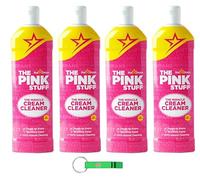 The Pink Stuff - Limpiador de crema líquido para superficies duras (4 unidades, 500 ml, incluye llavero Beni Culinari gratuito)
