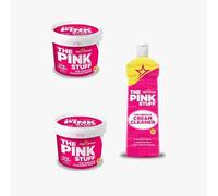 The Pink Stuff Set de Limpieza Milagroso, 2 Pastas Limpiadoras de 850g y 1 Crema Limpiadora de 500ml, ideal para Múltiples Superficies