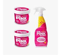 The Pink Stuff Set de Limpieza Milagroso, 2 Pastas Limpiadoras de 850g y Spray Multiusos de 750ml,ideal para multiples superficies