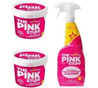 The Pink Stuff Set de Limpieza Milagroso, 2 Pastas Limpiadoras de 850g y Spray Multiusos de 750ml,ideal para multiples superficies