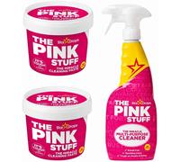 The Pink Stuff Set de Limpieza Milagroso, 2 Pastas Limpiadoras de 850g y Spray Multiusos de 750ml,ideal para multiples superficies