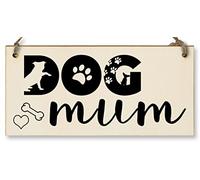The Plum Penguin Placa de pared colgante de madera hecha a mano para perro, mamá, regalo divertido para amantes de mascotas, perro, día de la madre