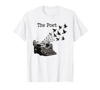 The Poet Vintage Máquina de Escribir Dark Academia Gothic Raven Camiseta