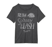 The Pogues Rum Sodomy Music Band by Rock Off Camiseta, Mujer Tallas Grandes, Jaspeado Oscuro, 3XL Grande