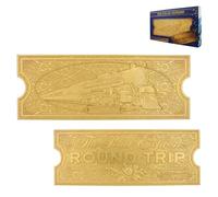 The Polar Express - Billete de tren chapado en oro de 24 quilates, edición limitada coleccionable, réplica oficial de la película, regalo para fans y coleccionistas