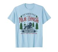 The Polar Express Train Depot Camiseta, Hombre, Azul Bebé, S