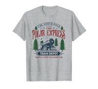 The Polar Express Train Depot Camiseta, Hombre, Gris Jaspeado, S