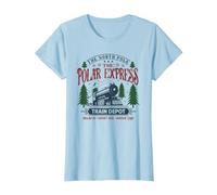 The Polar Express Train Depot Camiseta, Mujer, Azul Bebé, S