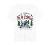 The Polar Express Train Depot Camiseta, Mujer Tallas Grandes, Blanco, 4XL Grande