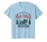 The Polar Express Train Depot Camiseta, Niños, Azul Bebé, 10 años