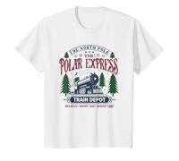 The Polar Express Train Depot Camiseta, Niños, Blanco, 4 años