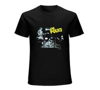 The Police Live Band Men Black Camiseta de algodón con estampado unisex, Negro , L