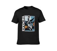 The Police Message In A Bottle Album Cover Rock Unisex 100% Cotton Short-Sleeve T-Shirts Black M