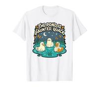 The Pond Is Haunted, Quack Halloween Fun G Spooky Duck Humor Camiseta gráfica económica, Hombre, Blanco, XL