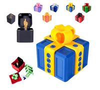 The Prank Box - Hilarious Screw Challenge with Middle Finger Surprise, 3D Printed Annoying Gift Box Ornaments, The Annoying Present, Prank Gift Box for Birthday, Christmas, Halloween (Blue-Gold)