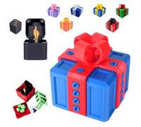 The Prank Box - Hilarious Screw Challenge with Middle Finger Surprise, 3D Printed Annoying Gift Box Ornaments, The Annoying Present, Prank Gift Box for Birthday, Christmas, Halloween (Blue-Red)