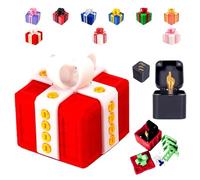 The Prank Box - Hilarious Screw Challenge with Middle Finger Surprise, The Annoying Present with Middle Finger, Prank Gift Box for Birthday, Christmas, Halloween(Red-White)