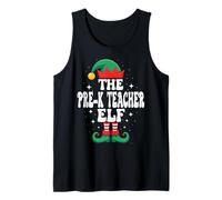 The Pre-K Teacher Elf Funny Christmas Matching Family Camiseta sin Mangas