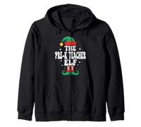 The Pre-K Teacher Elf Funny Christmas Matching Family Sudadera con Capucha