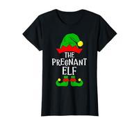 The Pregnant Elf Matching Family Group Christmas Pijama Camiseta