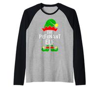 The Pregnant Elf Matching Family Group Christmas Pijama Camiseta Manga Raglan